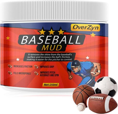8.3 oz Football Mud, Football Mudding kit, Baseball Mud, Improves Grip Control Increases Surface Friction Reduces Shine on New Balls Gentle Formula for Leather & Synthetic Game Balls in Kuwait