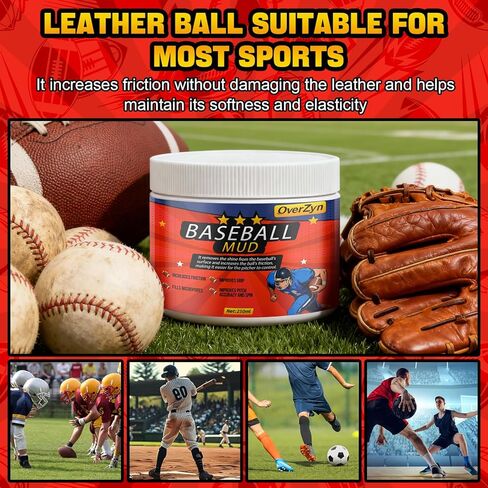 8.3 oz Football Mud, Football Mudding kit, Baseball Mud, Improves Grip Control Increases Surface Friction Reduces Shine on New Balls Gentle Formula for Leather & Synthetic Game Balls in Kuwait