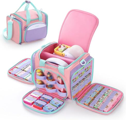 حقيبة حمل مناسبة لمجموعة Little Tikes Story Dream Machine Starter، حقيبة تخزين لطيفة متوافقة مع Toniebox ومشغل الصوت Storypod وملحقاته، وردي (الحقيبة فقط) in Kuwait