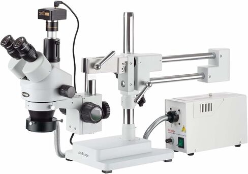 AMSCOPE SM-4TPZ-FOR-3M المحترف المجهر الزومبي الترينوسيون التثريري الرقمي مع التحكم المتزامن في التركيز ، و WH10X Eyepieces ، 3.5x-90x التكبير ، 0.7x-4x Zoom الهدف in Saudi Arabia