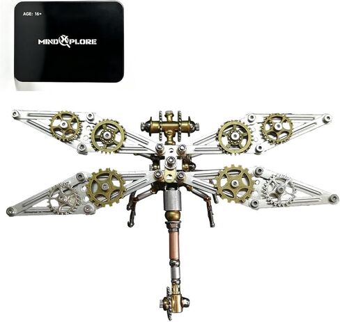 3D Insect Metal Puzzle, Mechanical Dragonfly (XL) Model, Puzzle DIY Craft Kit, Great Gifts for Teens and Adults (200+PCS) in Kuwait