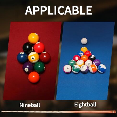 Kmise Pool Cue Sticks, 57"/58" Hardwood Professional Pool Cue Set of 4/6/8, One-Piece Pool Cues Sticks 20OZ with 13 MM Tips, Pool Table Billiard Cue Stick for Bar/Home/Billiard Room in Kuwait