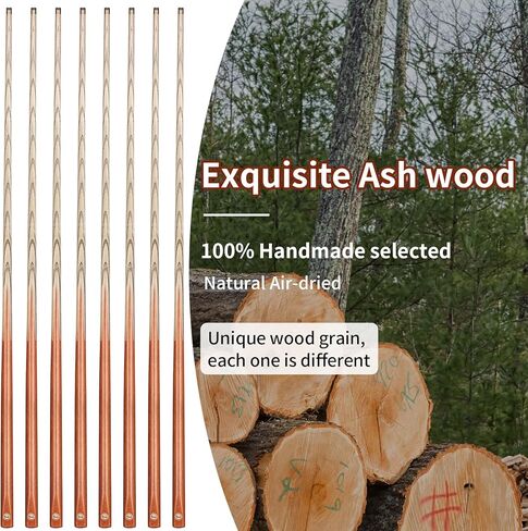 Kmise Pool Cue Sticks, 57"/58" Hardwood Professional Pool Cue Set of 4/6/8, One-Piece Pool Cues Sticks 20OZ with 13 MM Tips, Pool Table Billiard Cue Stick for Bar/Home/Billiard Room in Kuwait