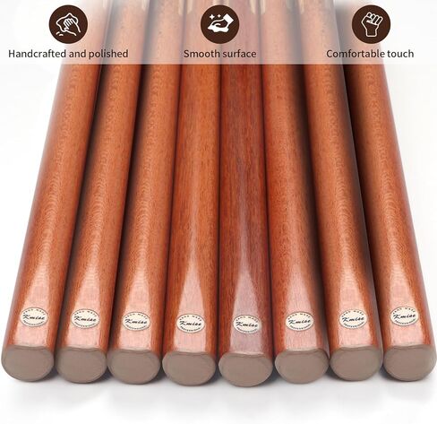Kmise Pool Cue Sticks, 57"/58" Hardwood Professional Pool Cue Set of 4/6/8, One-Piece Pool Cues Sticks 20OZ with 13 MM Tips, Pool Table Billiard Cue Stick for Bar/Home/Billiard Room in Kuwait