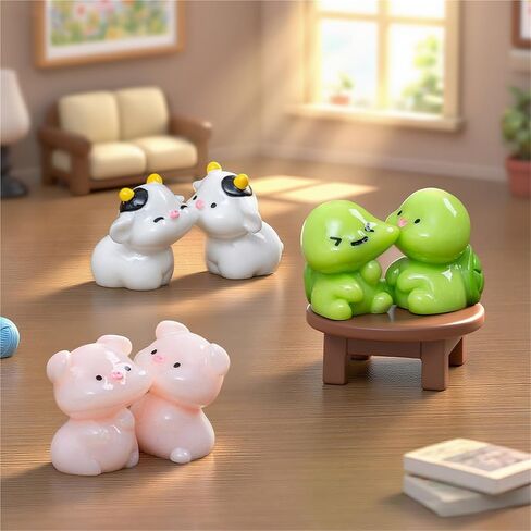 Cute Mini Creative Face Kissed Little Cow Hinge Heads Decorative Topper Set 6PCS, Home Decoration,Magnetic Hinge Head Toppers Door Hinge in Saudi Arabia