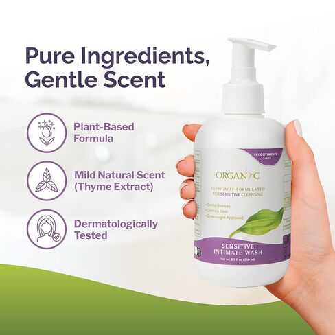 Organyc Feminine Wash for Incontinence, Gentle Intimate Wash for Women with Thyme Extract, Feminine Hygiene Supplies, 8.5 fl oz in Kuwait