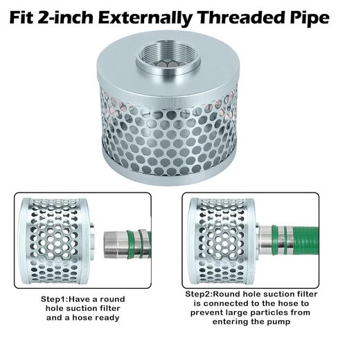 مصفاة شفط بفتحة مستديرة مقاس 2 بوصة للمضخات، مصفاة شفط مضخة مطلية بالفولاذ الكربوني NPT لإزالة قمامة الحطام مما يقلل من دخول المواد الصلبة in Kuwait