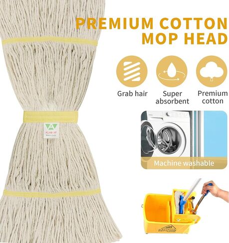 MOP HEAD Replacement Mop Mop Head Industrial Mops Industrial Moppe Head Moppe Mopps for Floors استبدال سلسلة Mop Tete de Moppe التجارية Tête de Moppe White Mop Floor Mop in Kuwait