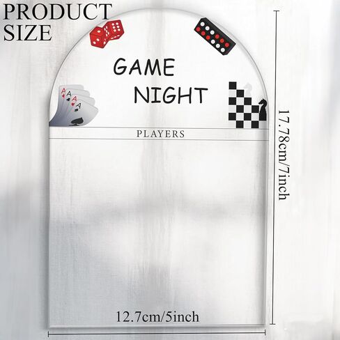 لوحة نتائج الألعاب الشخصية، لوحة نتائج ليلية للعبة عائلية مخصصة، متتبع النتائج الليلية للعبة منقوش بالأكريليك، لوحة نتائج ألعاب أكريليك قابلة لإعادة الاستخدام، مثالية لغرف الألعاب والتجمعات العائلية (5 بوصات × 7 بوصات) in Kuwait