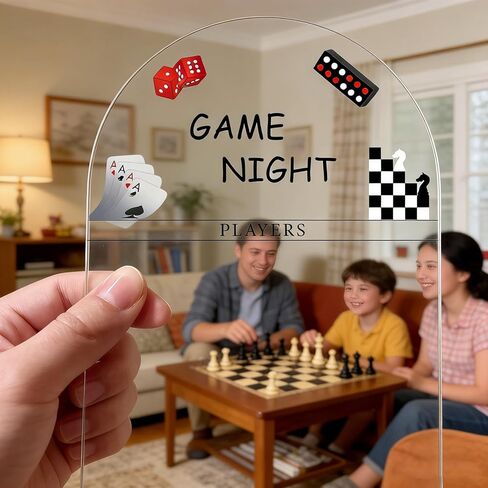 لوحة نتائج الألعاب الشخصية، لوحة نتائج ليلية للعبة عائلية مخصصة، متتبع النتائج الليلية للعبة منقوش بالأكريليك، لوحة نتائج ألعاب أكريليك قابلة لإعادة الاستخدام، مثالية لغرف الألعاب والتجمعات العائلية (5 بوصات × 7 بوصات) in Kuwait