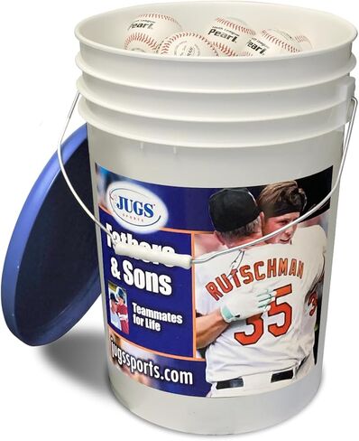 دلو أباريق من كرات البيسبول اللؤلؤية لدوري الشباب - (4 دزينة) من كرات البيسبول الجلدية ودلو روتش مع غطاء in Kuwait