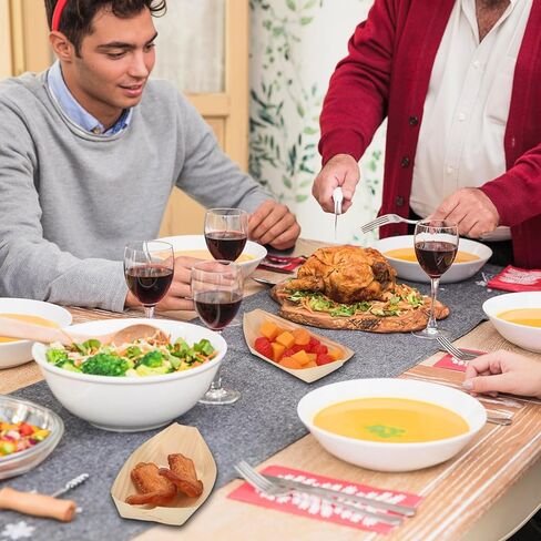 100 Pcs 7-Inch wood Appetizer Boats - Disposable Wooden Serving Trays for Canapés, Sushi, Snacks - Eco-Friendly Biodegradable Party Plates for Weddings, Birthdays, BBQs & Events in Kuwait