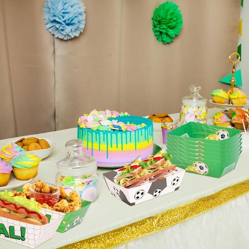 صواني الطعام الورقية من WorldBazaar، 60 قطعة، صينية الوجبات الخفيفة للاستعمال مرة واحدة، قوارب كرة القدم، مستلزمات الحفلات الرياضية، ديكورات الطاولة in Saudi Arabia
