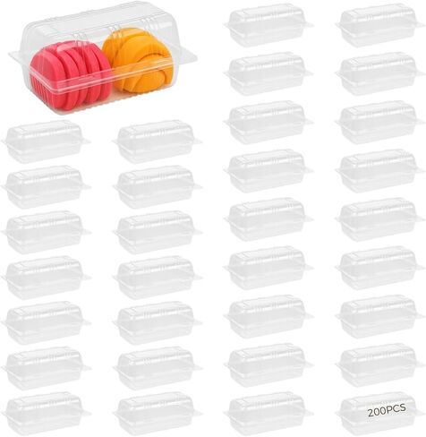 200 Pcs Disposable Hot Dog Container, Hot Dog Trays with Lid, Plastic Take out Containers, Clear, Ideal for Hot Dog, Sausages, Sandwiche, Dessert and Salad in Saudi Arabia