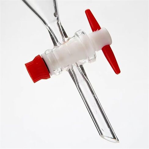 1 قطعة 500 مللي قمع فصل شفاف وسميك على شكل كمثرى مع مكبس PTFE لتجربة المختبر in Saudi Arabia