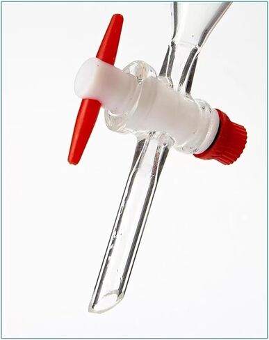 1 قطعة 500 مللي قمع فصل شفاف وسميك على شكل كمثرى مع مكبس PTFE لتجربة المختبر in Saudi Arabia