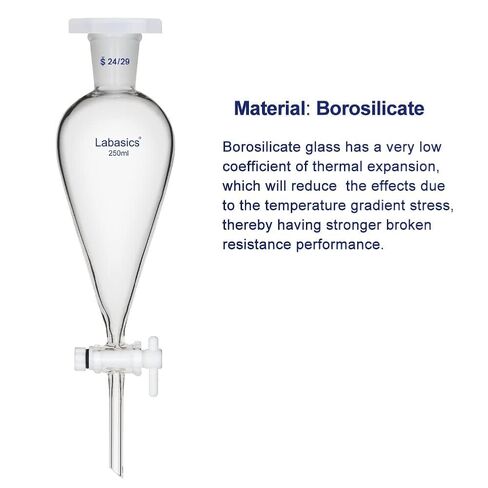 Labasics Bundle-2 Items: 250 ml Conical Separatory Funnel and Lab Stand and Clamp Set in Saudi Arabia
