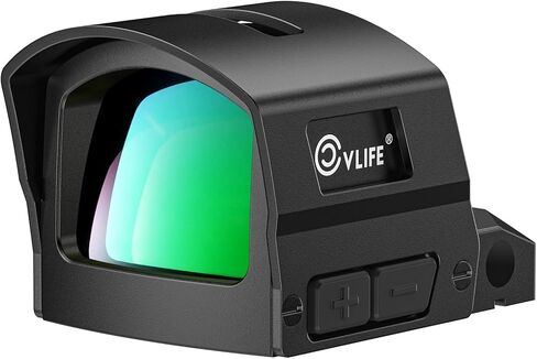 CVLIFE BearMight Auto-Brightness Green Dot Sight with Hood for RMS/RMSc, 5000G Shockproof, 3 MOA Dot Open Reflex Optics, Motion Awake Scope for Compact Pistol, with Adapter for RMR/MOS/21mm Picatinny in Saudi Arabia