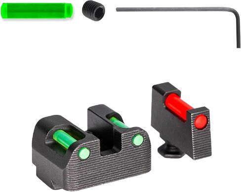 مشاهد بندقية جاهزة للبصريات متوافقة مع Glock 9MM / .40 S&W | مشاهد مسدس أمامية وخلفية متينة مصنوعة من الفولاذ المطلي بالنتريد باستخدام الحاسب الآلي مع سهولة التخصيص والدقة المحسنة in Kuwait