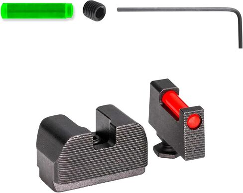 مشاهد بندقية جاهزة للبصريات متوافقة مع Glock 9MM / .40 S&W | مشاهد مسدس أمامية وخلفية متينة مصنوعة من الفولاذ المطلي بالنتريد باستخدام الحاسب الآلي مع سهولة التخصيص والدقة المحسنة in Kuwait