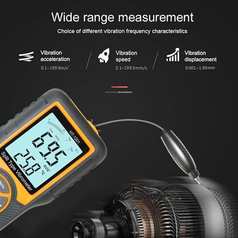 A Digital Precision Split-Body Vibration Meter with an LCD Display for Measuring Vibration Acceleration, Velocity, and Displacement. in Saudi Arabia