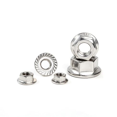 10 Pcs M12-1.25mm Serrated Hex Flange Lock Nuts, 304 Stainless Steel Bright Finish Full Thread Hex Drive in Saudi Arabia