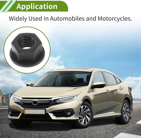 5 Pcs M12 Car Flange Nuts Nylon Flat Hex Lock Flange Nuts Non-Slip Lock Flange Black for Car Motorcycle in Saudi Arabia