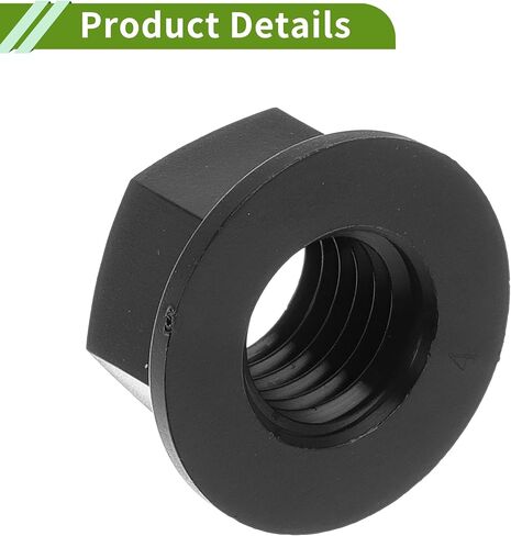 5 Pcs M12 Car Flange Nuts Nylon Flat Hex Lock Flange Nuts Non-Slip Lock Flange Black for Car Motorcycle in Saudi Arabia