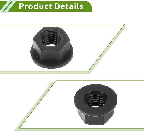 5 Pcs M12 Car Flange Nuts Nylon Flat Hex Lock Flange Nuts Non-Slip Lock Flange Black for Car Motorcycle in Saudi Arabia