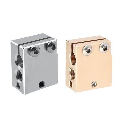 Volcano Heater Block Aluminum/Copper 20 * 24 * 11.5mm for Hotend PT100 Sensor Thermistor 3D Printer Parts(Aluminum) in Saudi Arabia