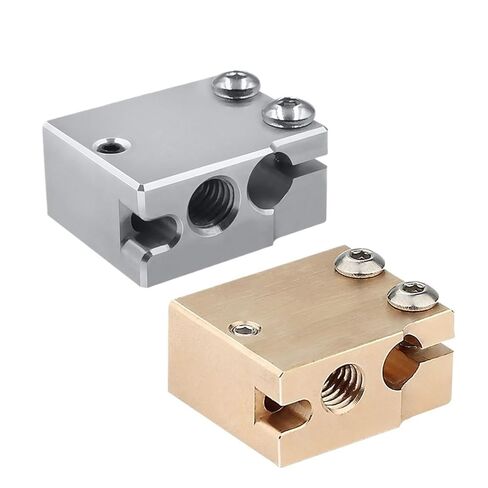 Volcano Heater Block Aluminum/Copper 20 * 24 * 11.5mm for Hotend PT100 Sensor Thermistor 3D Printer Parts(Aluminum) in Saudi Arabia