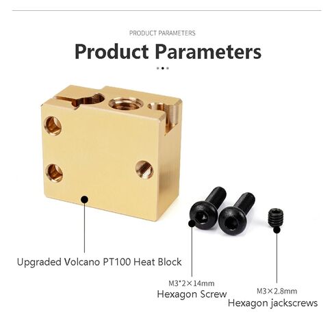 PT100 بركان Heatblock 3D أجزاء الطابعة النحاس كتلة ساخنة التدفئة لHotend in Kuwait