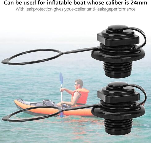 Inflatable Boat Air Valve, 24mm Inflatable Boat Spiral Air Plugs One-Way Inflation Replacement Screw for Inflatable Boat (2/Pack) in Saudi Arabia
