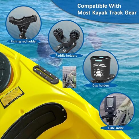 2PCS Kayak Track, Kayak Low Profile Track, Kayak Rail, Kayak Accessories Mount Track, Kayak Gear Track for Fishing Rod Holder, Fish Finder, Cup Holder, Anchor Cleats in Kuwait