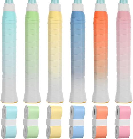 6 Pcs Tennis Racket Grip Tape, Pickleball Overgrip Tape Sweat Absorbent Tennis Overgrips Tapes Non-Slip Badminton Racket Grips Tapes Precut Replacement Overgrips for Pickleball Tenni (Gradient Color) in Saudi Arabia