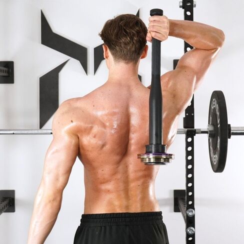 EZ-CLUB V2 MAX - نادي ثقيل الوزن قابل للتعديل - متوافق مع لوحات أولمبية مقاس 2 بوصة - طول 55 سم - يشمل الياقة - لقوة القبضة وحركة الكتف والتدريب على التدفق in Kuwait