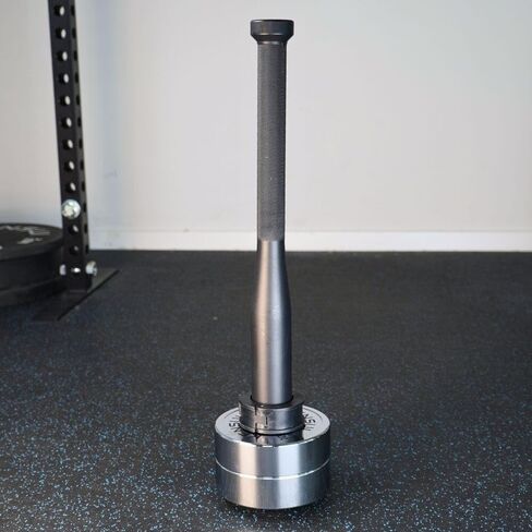 EZ-CLUB V2 MAX - نادي ثقيل الوزن قابل للتعديل - متوافق مع لوحات أولمبية مقاس 2 بوصة - طول 55 سم - يشمل الياقة - لقوة القبضة وحركة الكتف والتدريب على التدفق in Kuwait