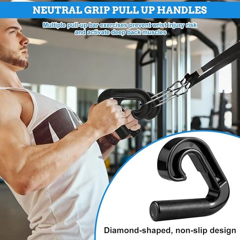 Pull Up Handles, 2 Pack Multifunctional Grip Gym Handles Robust, Ergonomic Portable Neutral Grip, for Home Gym, Strength Training, Resistance Bands Grip, Barbell, Row, Deadlift, Resistant, Bands in Kuwait