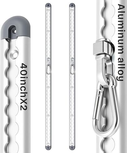 Zonon Adjustable Aluminum Wall-Mounted Anchored Fitness System Includes Two 40-inch Rails, Supports Over 600 Lbs, Features Locking Clips, Space-Saving for Exercise Bands Home Workouts in Saudi Arabia