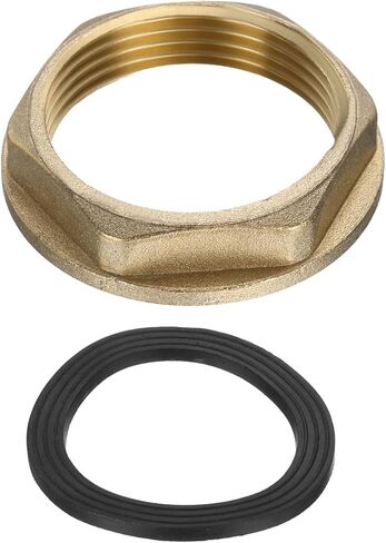 uxcell 2Pcs Brass Lock Nuts Pipe Fitting, G1-1/4 Female Hex Locknut, Flange Single Hole Faucet Lock Nut with Silicone Washer for Kitchen Basin Sink Plumbing in Saudi Arabia