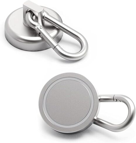Carabiner Magnetic Hooks 30LBS MAX Heavy Duty Neodymium Magnet Swivel Snap Hook for Hanging Indoor/Outdoor Grill Kitchen Cabinet Office 2 Pack in Saudi Arabia