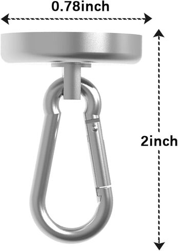 Carabiner Magnetic Hooks 30LBS MAX Heavy Duty Neodymium Magnet Swivel Snap Hook for Hanging Indoor/Outdoor Grill Kitchen Cabinet Office 2 Pack in Saudi Arabia