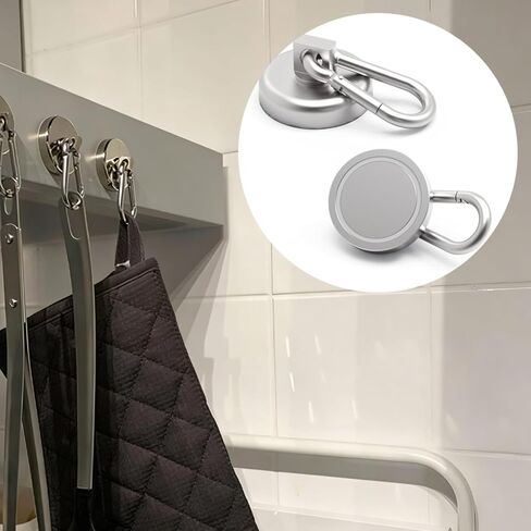 Carabiner Magnetic Hooks 30LBS MAX Heavy Duty Neodymium Magnet Swivel Snap Hook for Hanging Indoor/Outdoor Grill Kitchen Cabinet Office 2 Pack in Saudi Arabia