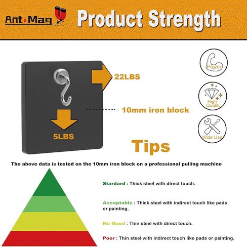 النمل ماج السنانير المغناطيسية هوك مغناطيس قوي مع الأرض النادرة النيوديميوم لملحقات السفن السياحية معلقة حامل الباب مفاتيح المنزل مكتب ثلاجات شواء، 0.63in in Kuwait