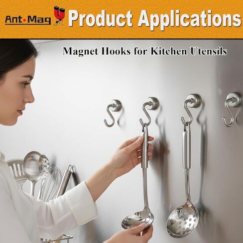 النمل ماج السنانير المغناطيسية هوك مغناطيس قوي مع الأرض النادرة النيوديميوم لملحقات السفن السياحية معلقة حامل الباب مفاتيح المنزل مكتب ثلاجات شواء، 0.63in in Kuwait