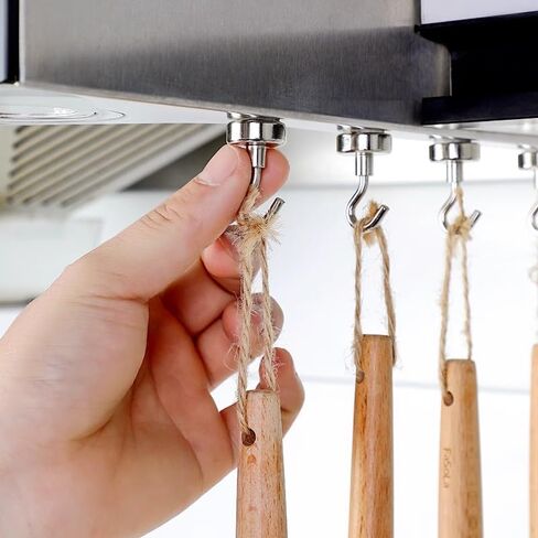 6 Pack Magnetic Hooks, 17.6lb Heavy Duty Magnetic Hooks Strong Magnet Hook for Hanging, Magnetic Hanger for Cabins, Perfect for Refrigerator and Other Magnetic Surfaces in Saudi Arabia
