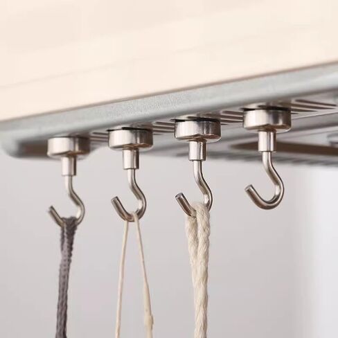 6 Pack Magnetic Hooks, 17.6lb Heavy Duty Magnetic Hooks Strong Magnet Hook for Hanging, Magnetic Hanger for Cabins, Perfect for Refrigerator and Other Magnetic Surfaces in Saudi Arabia