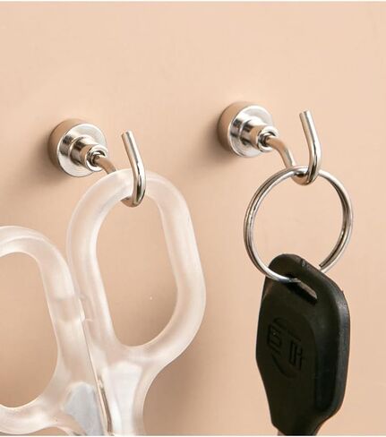 6 Pack Magnetic Hooks, 17.6lb Heavy Duty Magnetic Hooks Strong Magnet Hook for Hanging, Magnetic Hanger for Cabins, Perfect for Refrigerator and Other Magnetic Surfaces in Saudi Arabia