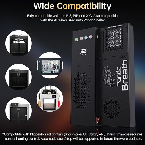 سخان الغرفة الذكي BIQU Panda Breath & سخان طابعة ثلاثي الأبعاد لتجفيف الفلتر لطابعات Bambu-Lab P1P، P1S، X1C، A1، Snapmaker U1، Voron2.4، Trident، VZBot Klipper ثلاثية الأبعاد in Kuwait