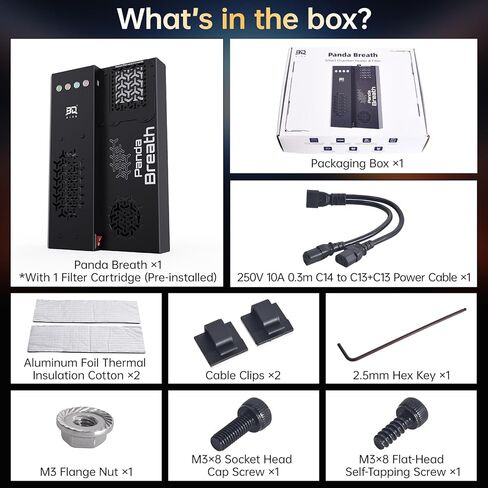 سخان الغرفة الذكي BIQU Panda Breath & سخان طابعة ثلاثي الأبعاد لتجفيف الفلتر لطابعات Bambu-Lab P1P، P1S، X1C، A1، Snapmaker U1، Voron2.4، Trident، VZBot Klipper ثلاثية الأبعاد in Kuwait